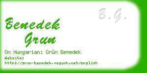 benedek grun business card
